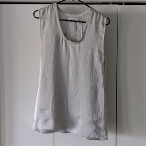 Gray Helmut Lang drapey double layer tunic tank